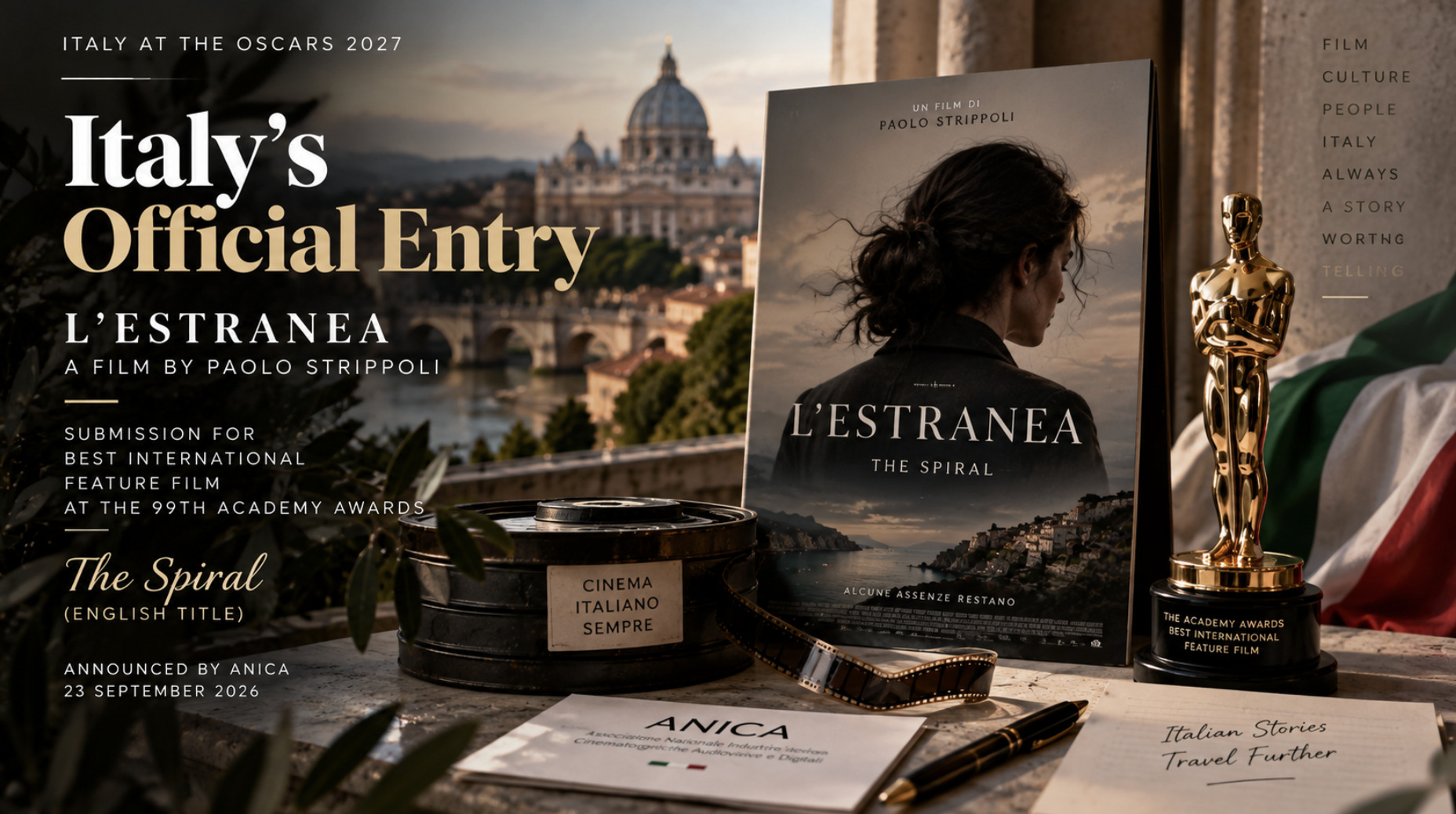 Italy Picks L'Estranea for the 2027 Oscars as a New Rule Reshapes the International Feature Race